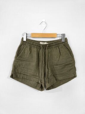 H&M Green Linen Blend Shorts